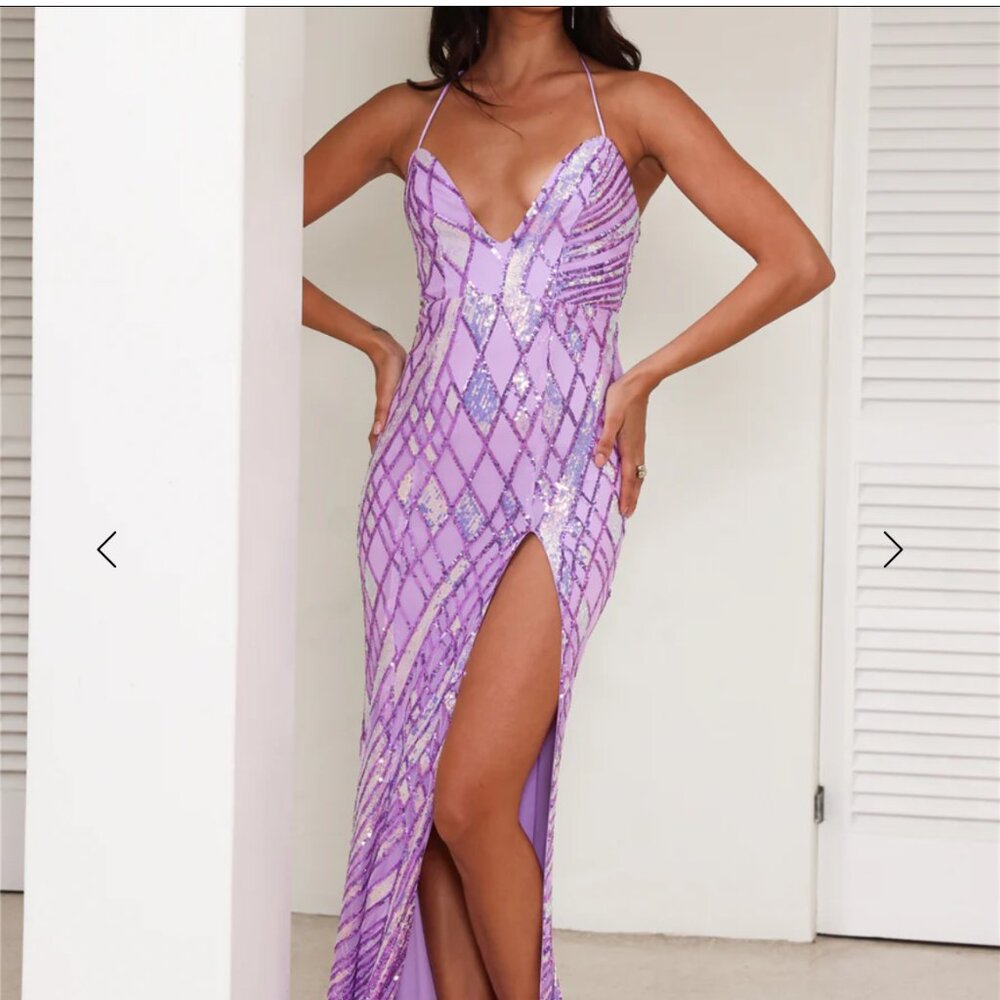 Dear Emilia Champagne and Stardust Maxi Dress Lilac
